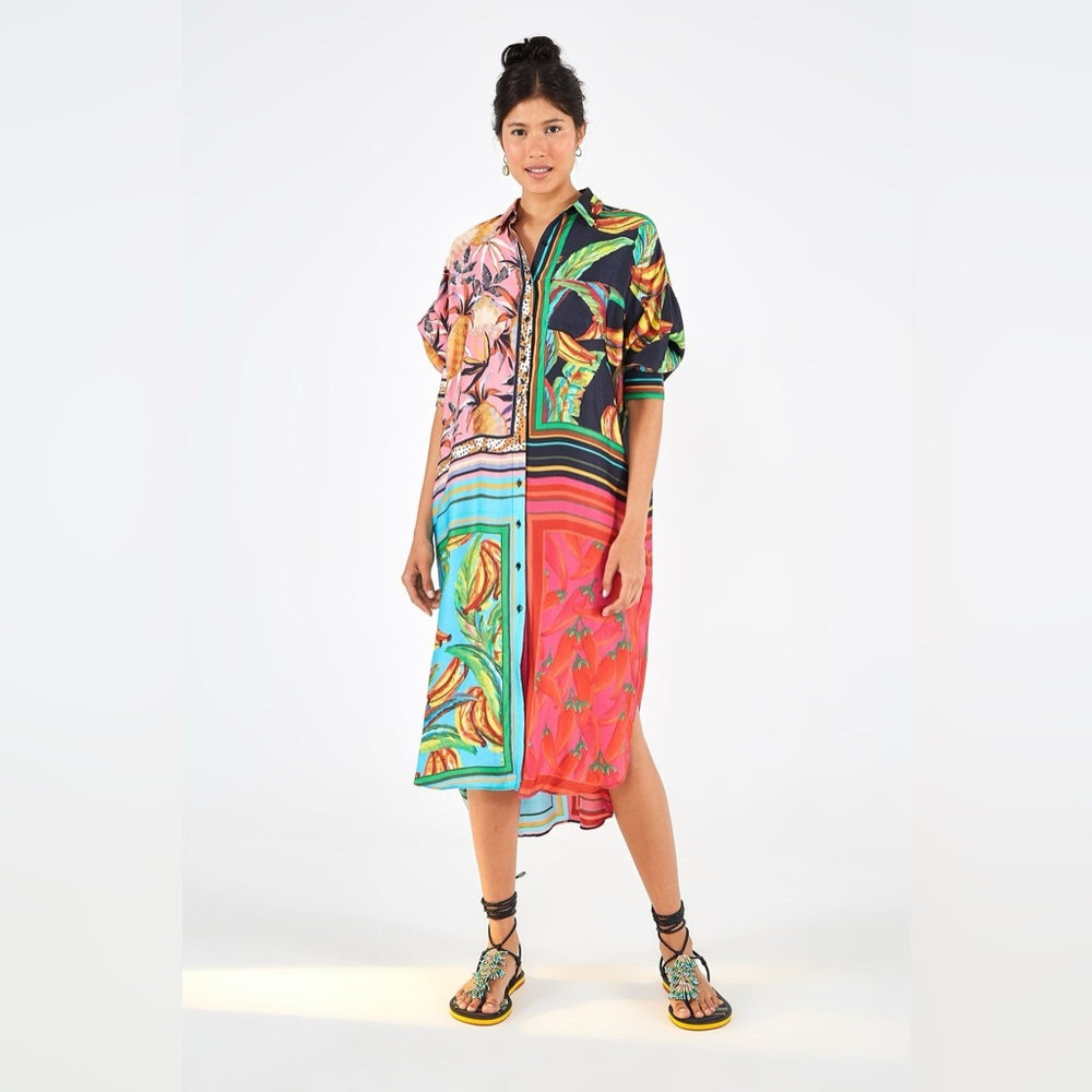 FARM Rio Scarf Mix Shirt Dress